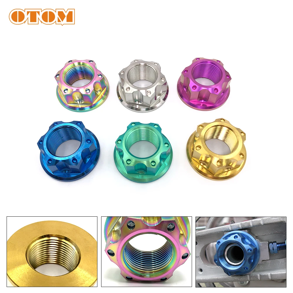 OTOM Motorcycle M22 Rear Axle Nut Titanium Alloy Colorful Motocross Screw Bolt Fastener For HONDA CRF250 450 KAWASAKI KXF250 450