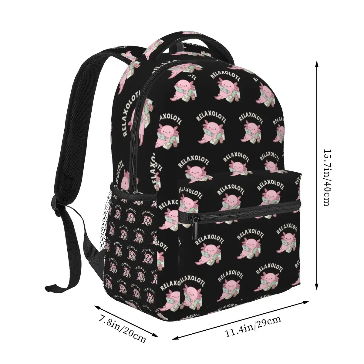 Bonito Relaxe Muito Axolotl Engraçado Trocadilho Mochilas, Crianças Mochilas Escolares, Mochila Infantil, Bolsa de Ombro, Bookbag, Meninos, Meninas, Bolsa de Ombro