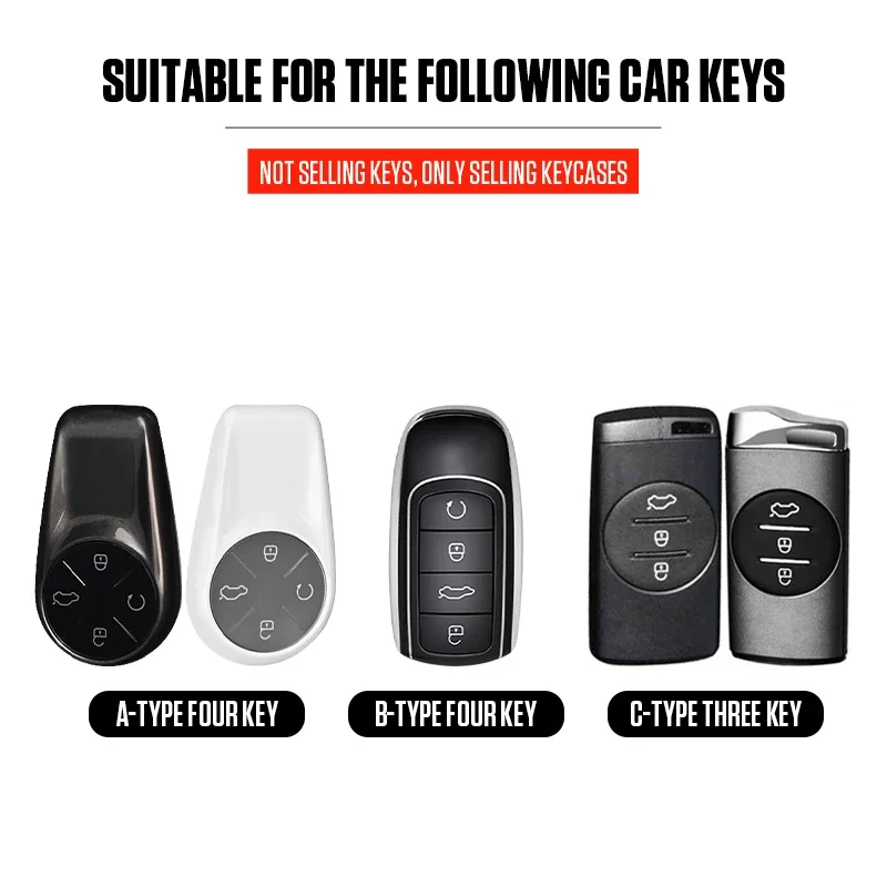 for Chery Exeed VX RX CDM FL LX TXL PHEV Car Key Case Remote Cover Shell Keychain Housing Ring Holder Fob Interior Accessories