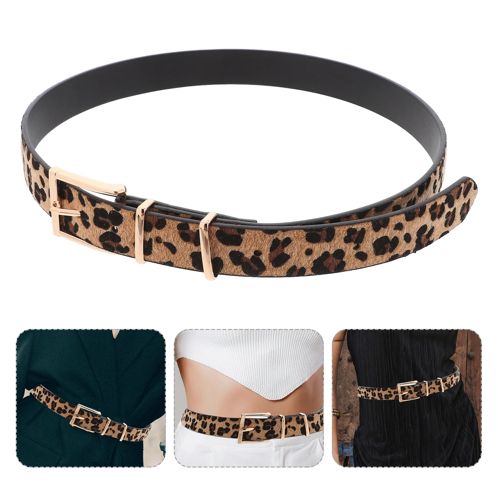 

Leopard Print For Women 105Cm Adjustable Faux Animal Skin Waist Belt Stylish Belt For Women Ladies Fashion Accessory