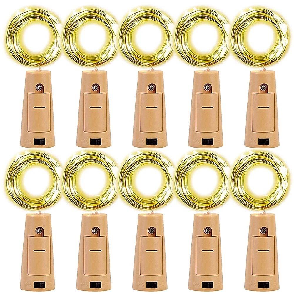 5/10/20PCS Battery Powered Cork Bottle Light 2m 20LED Light Bar Light Birthday Party Wine Bottle Stopper Light Bar With Battery