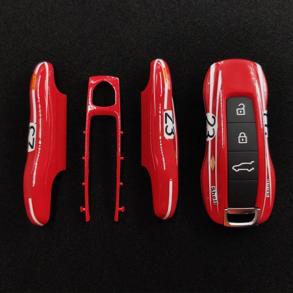 Key Protective Cover Fit For Porsche Cayenne Macan Boxster Cayman 911 9YA 971 Car Alarm FOB Remote Red Keyless Case Hard Shell