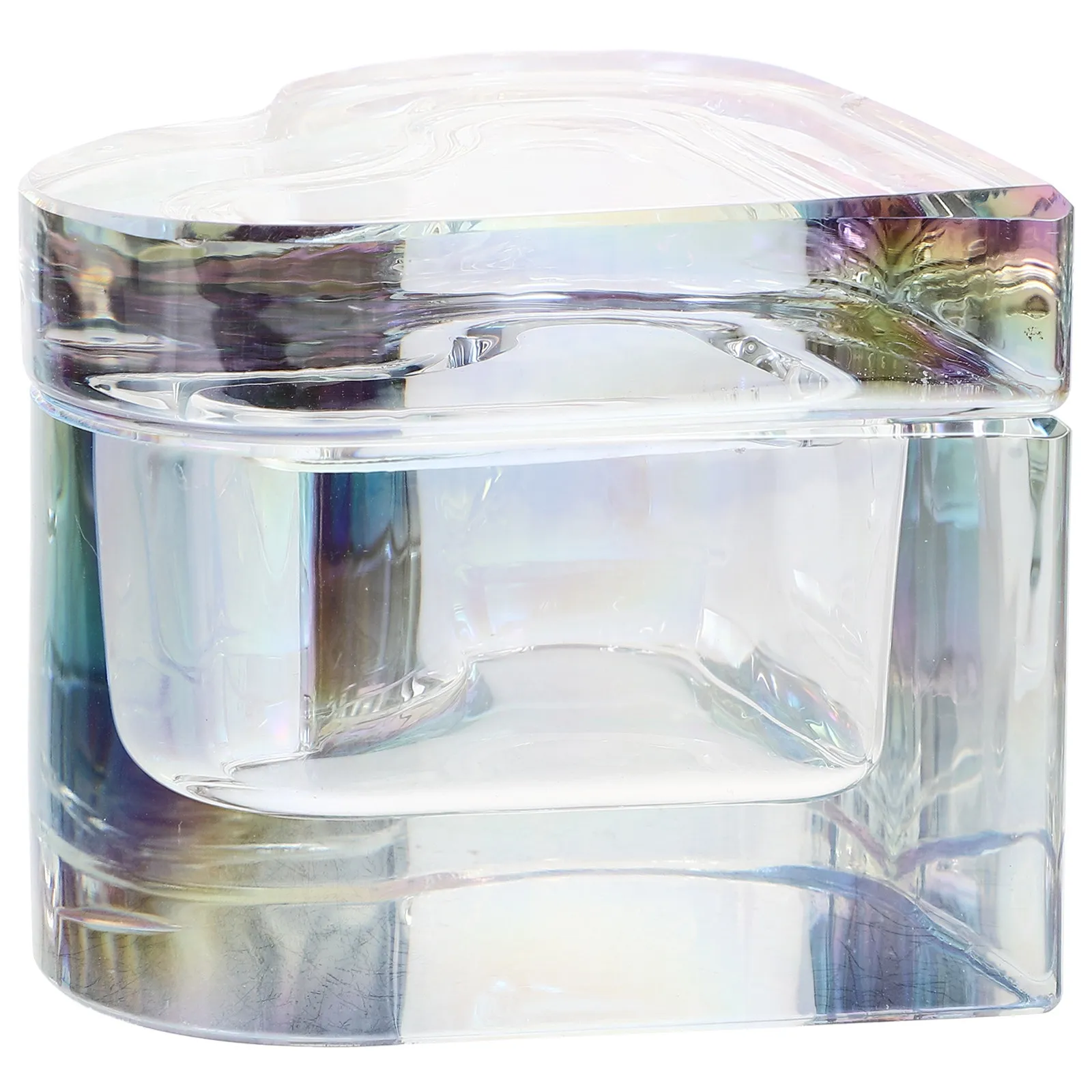 Heart Shape Crystal Glass Nail Dish Lid Design Prevent Liquid Volatilization Acrylic Nail Supplies Manicure Accessories