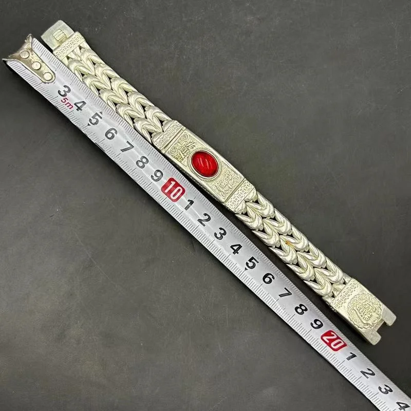 Mai Chuang/Tibetan Silver Ethnic Style Retro Doing Old Inlaid Gemstone Bracelet Bangle Men AndWomen Fine Jewelry Fashion Gift