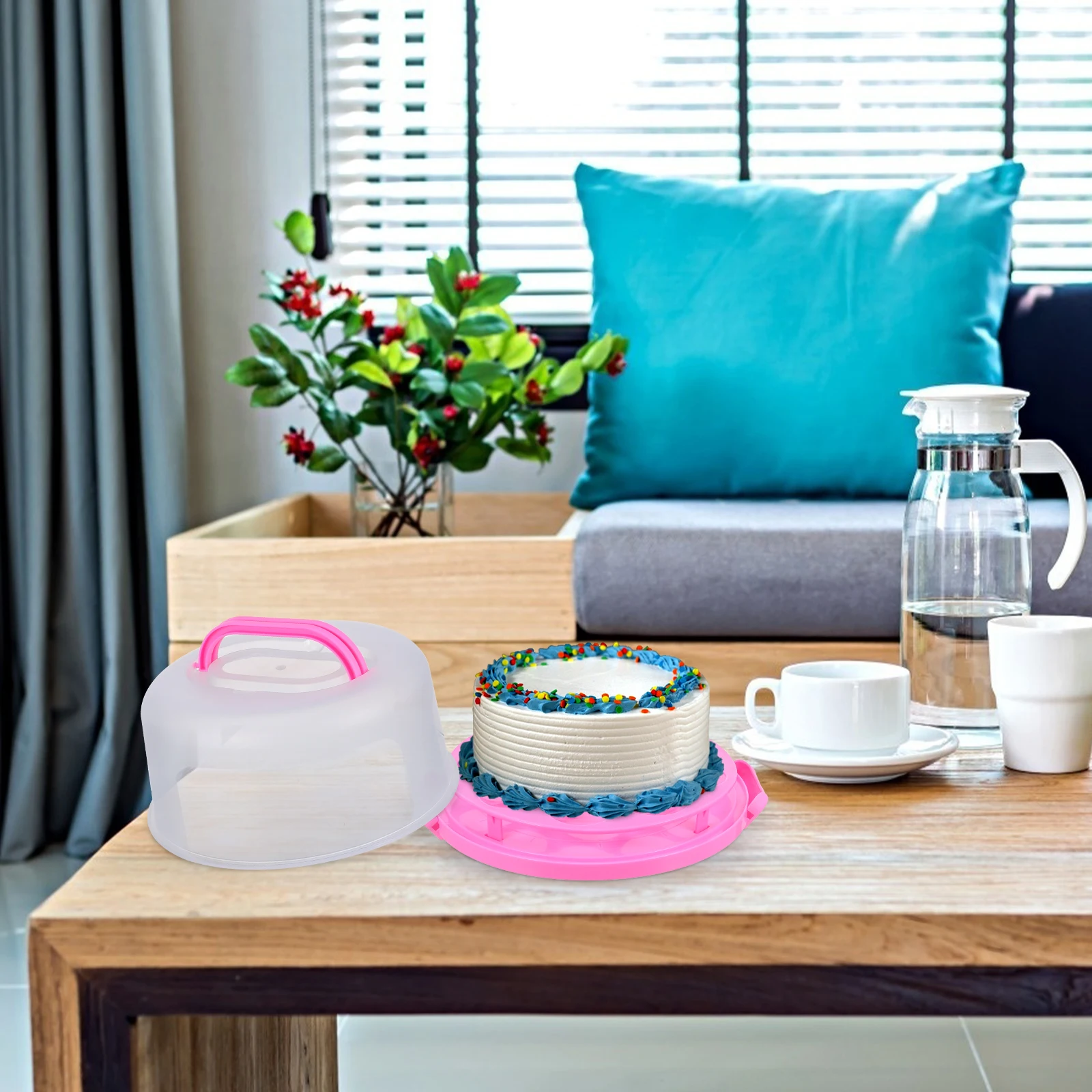 

1pc Safe Pp Material Cake Container Exquisite Workmanship Transparent Leakproof Packaging Baking Food Storage Case