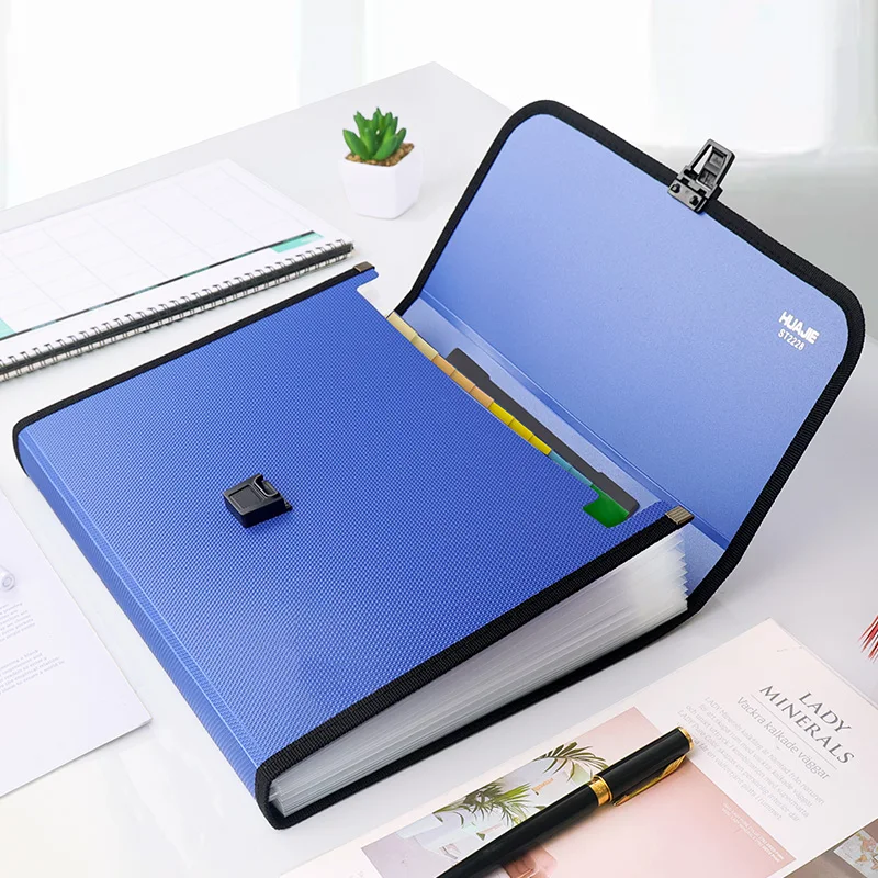 HUAJIE A4 Accordion File Folder with Handle, Large Capacity Multi-layer Document Organizer for Students & Office Subject Storage