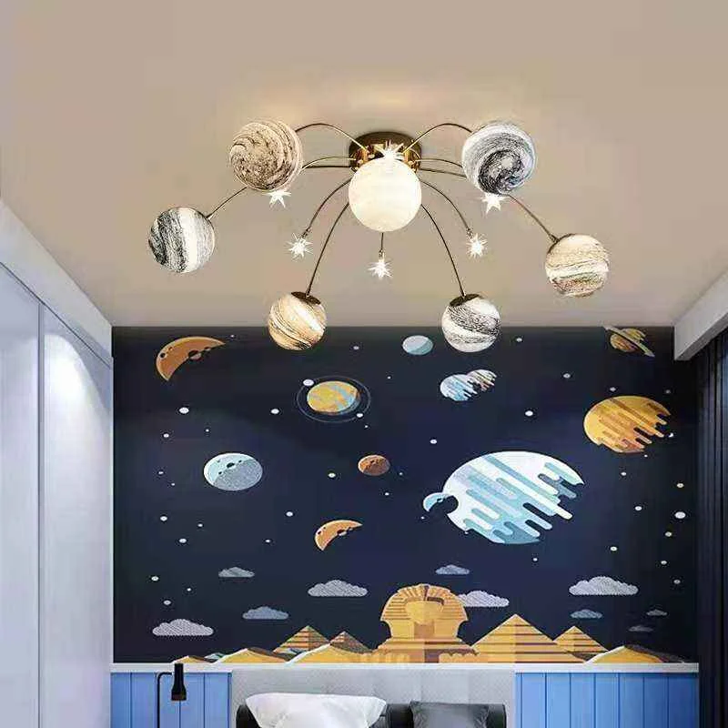 Wandering Earth Lamp Children's Room Bedroom Ceiling Lamp Living Room Happy Planet Space Interstellar