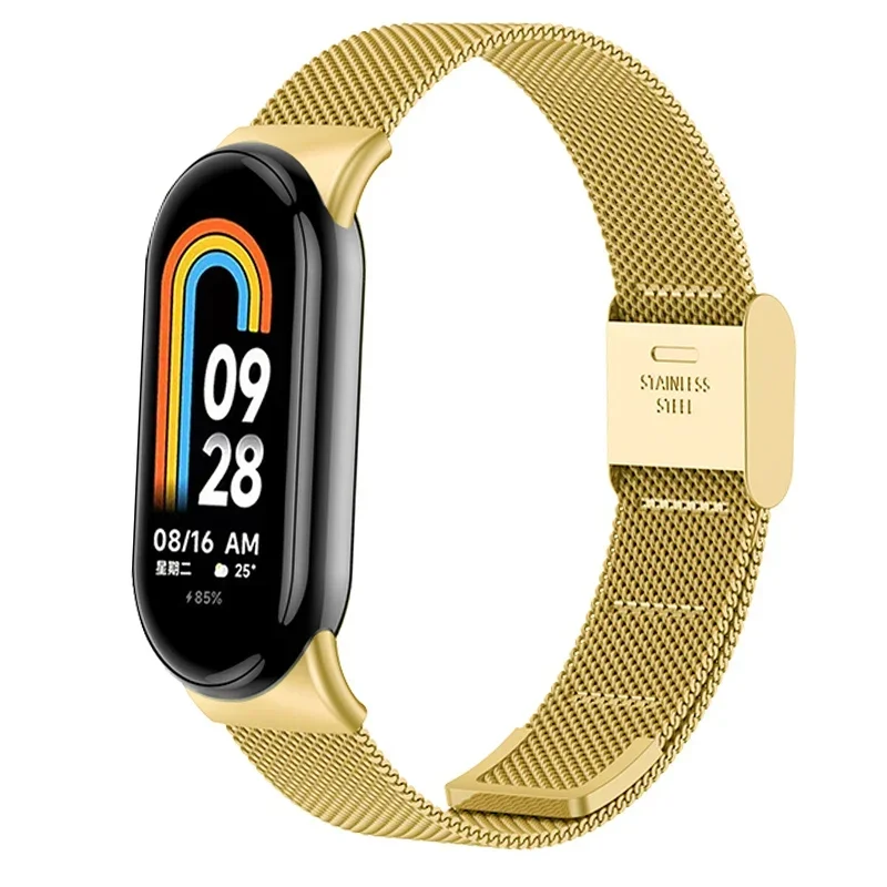 Correa de Metal de acero inoxidable para Xiaomi Mi Band 8, pulsera inteligente, accesorios de repuesto, reloj inteligente