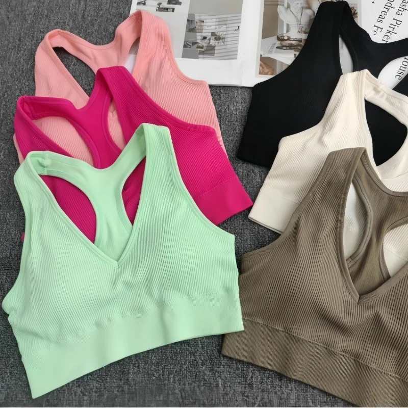 2Pcs/Lot Seamless Bras For Women Sports Bra Padded Seamless Underwear Y-Shaped Back Fitness Wireless Bra Breathable Lingerie