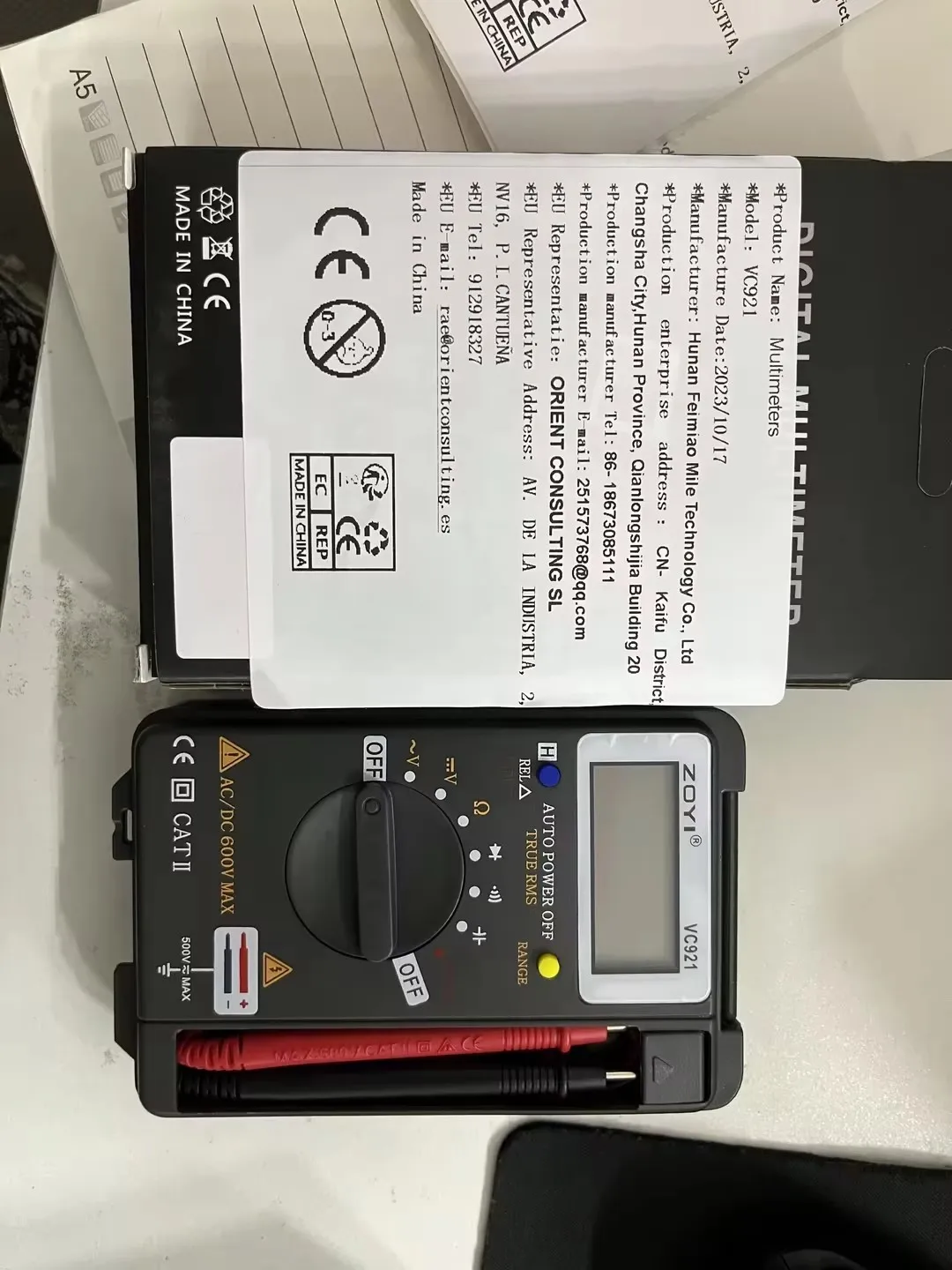 ZOYI VC921 Pocket Mini Digital Multimeter Multifunctional Tester for AC/DC Voltage Capacitance Resistance Frequency & Duty Cycle