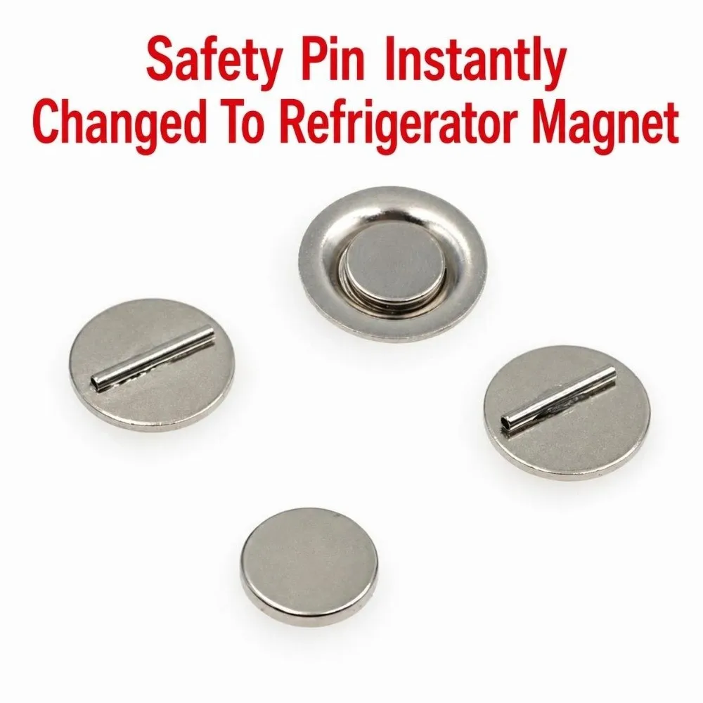 4Pairs Magnetic Brooch To Fridge Magnet Converter Brooch to Fridge Magnet DIY Accessories Badge Magnetic Conversion Kit