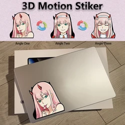 Zero Two Anime Sticker DARLING In The FRANXX 3D Motion Sticker Self-adhesive Waterproof Decals for Car,Laptop,Refrigerator,Etc.
