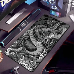 Black and White Dragon Large Mouse Mat Gaming Mousepad Big Rubber Base Mouse Pad Purple Deskpad Eyboard Mats Mousepads 400x900