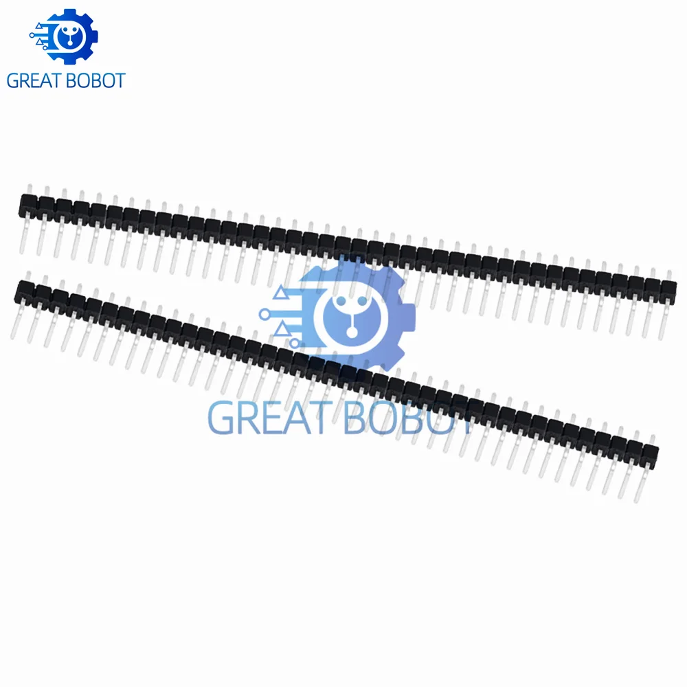 10PCS 2.54mm Pitch 40Pin Single Row Right‑Angle Male Pin Header, PCB Board Soldering Pin Connector for Electronic DIY Circuit Pr