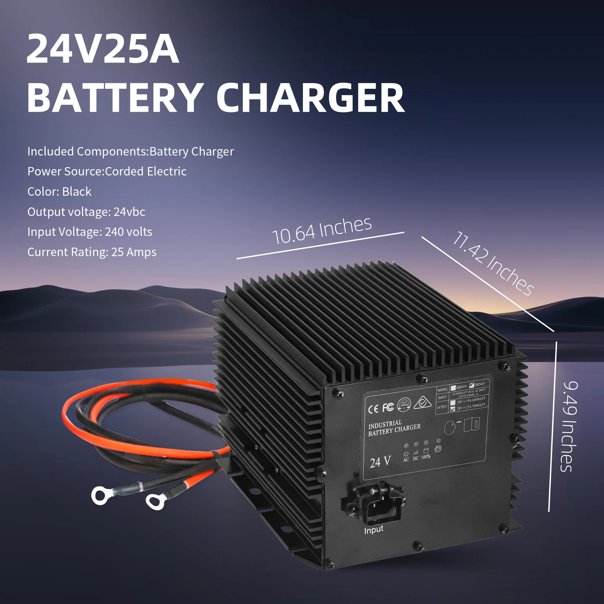 24V 25A Battery Charger 3050097 for Snorkel S1930 S2646 S3246 MPH Scissor Lifts