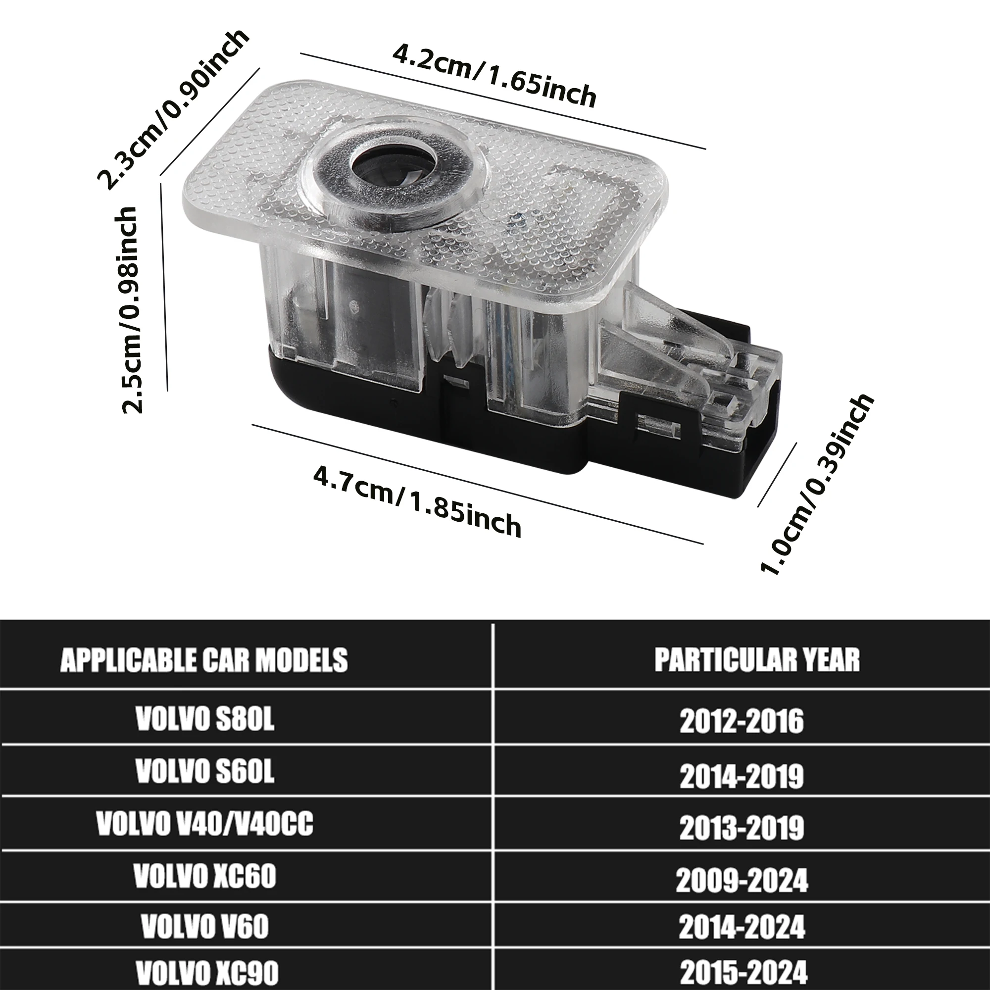 Car Door Welcome Lamp HD LED Laser Projectaor Light Decoration Accessories For VOLVO Rdesign S80L S60L V40/V40CC XC60 V60 XC90