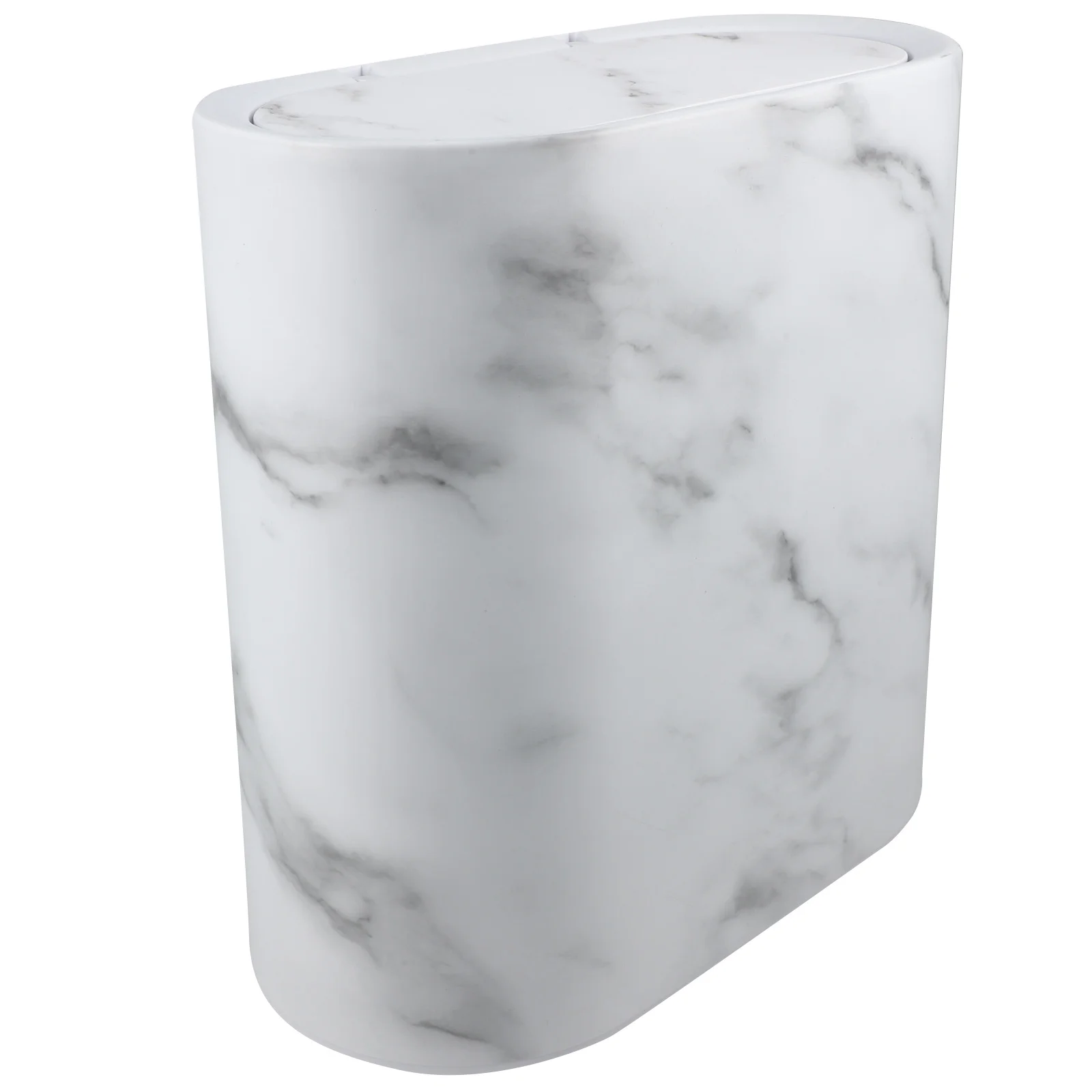 

2PCS Marble Trash Can Stylish Plastic Laundry Room Small Dorm Countertop Garbage Can Easy Paper Bucket for Home