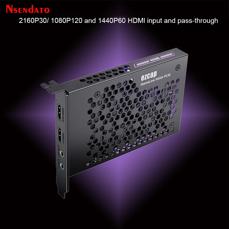 Ezcap380 GameLink RAW 4K 30fps 1080p120 HDMI PCIE ビデオ キャプチャ カード PCI-E HDMI オーディオ ビデオ グラバー レコーダー ライン入力出力付き