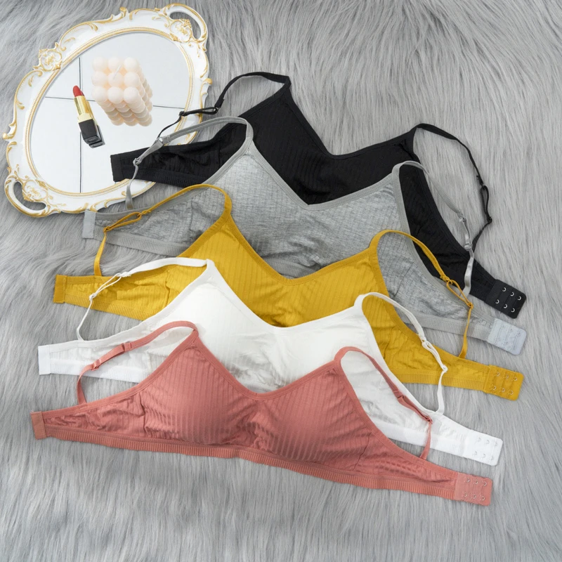 Dámské bavlněné pohodlné otevřené záda tílko podprsenka bezešvé sexy spaní prodyšná podprsenka dámská podprsenka spodní prádlo - náhled 3