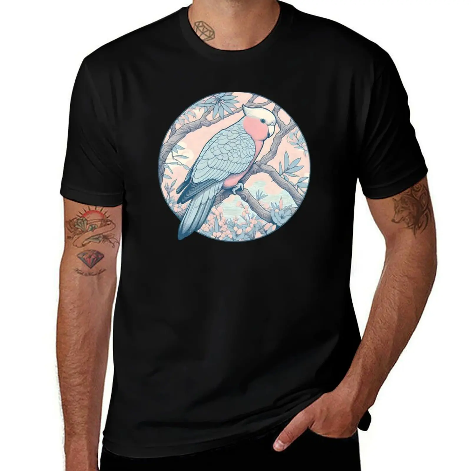

Galah australian bird retro art T-Shirt fashion shirts cotton graphic tees luxury t-shirt summer tops men clothing