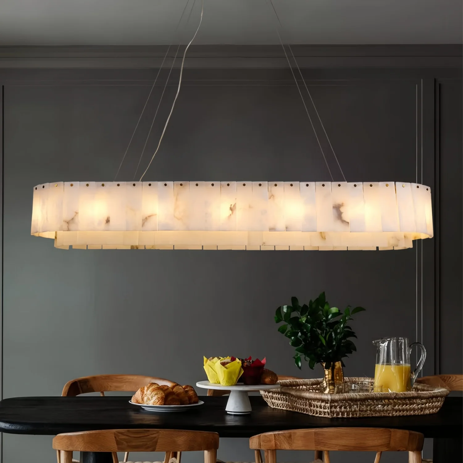 Natural Marble Brass Pendant Light Luxury Nordic Gold Chandelier for Living Room Dining Room Bedroom Bar Study Lighting Fixture