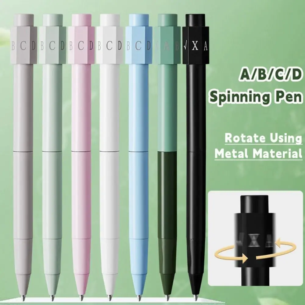 

Металлическая вращающаяся ручка 0,5 мм, вращающаяся дизайнерская гелевая ручка с черными чернилами, инструменты для письма, ABCD, отвес на выбор, шариковая ручка, школьный офис