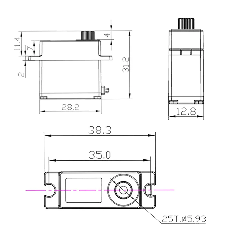 High Speed Digital Servo Metal Gear, Torque, Mirco, Avião, Carro, Barco, Robô, Escala, 2pcs, 4pcs, 17g, 6kg, 1:18, 1/12, 2pcs