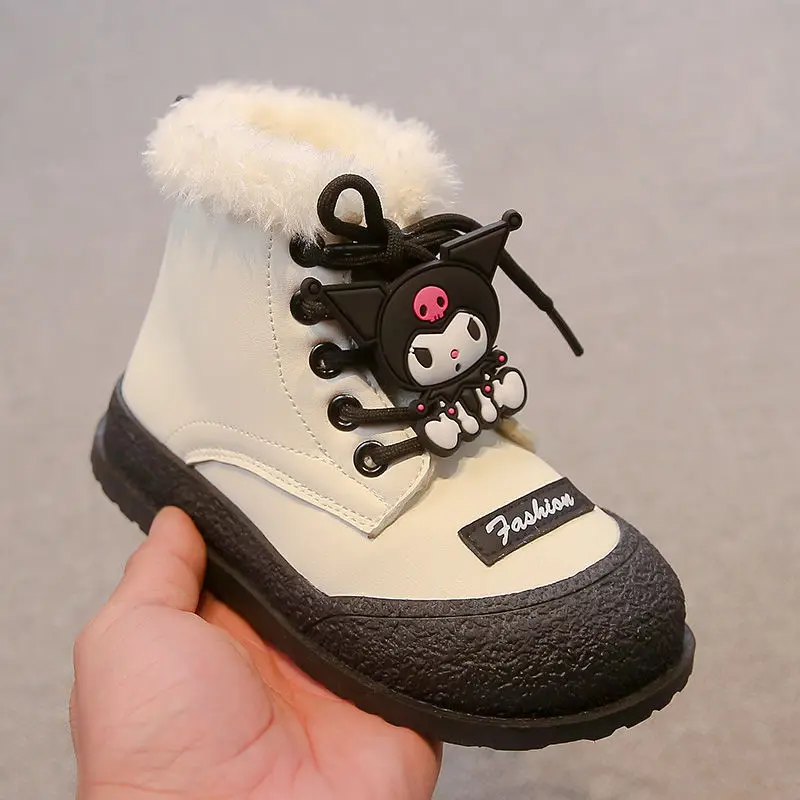 2025 Winter Cute Kuromi Anime Kawaii Sanrio Children Snow Boots Cute Cartoon Waterproof Children Sneakers Gifts for Kids