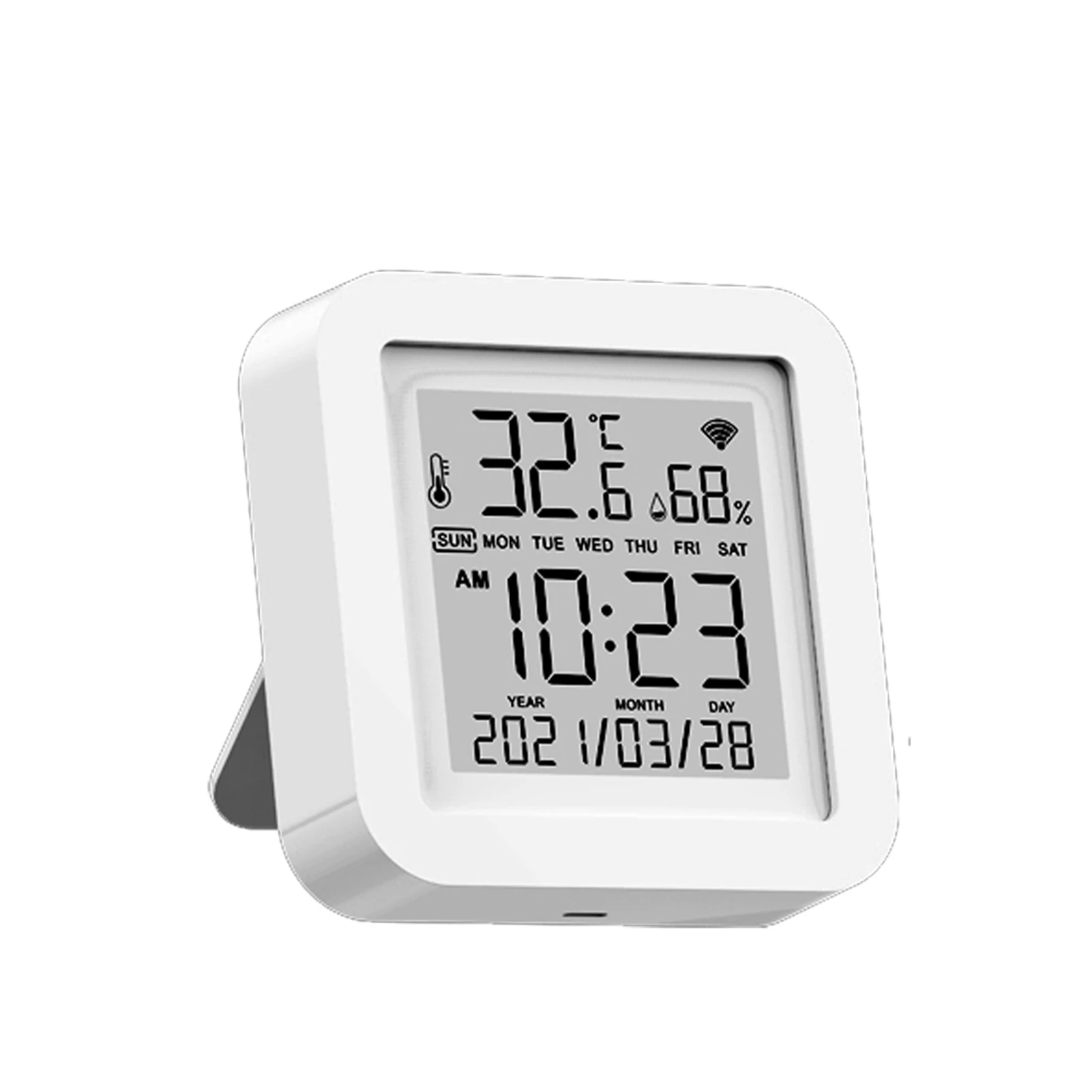 Tuya WiFi LCD Display Screen USB Power Supplys Intellgient Sensors ℉/℃ Switch Time/Date/Temperature/Humidity Display Home