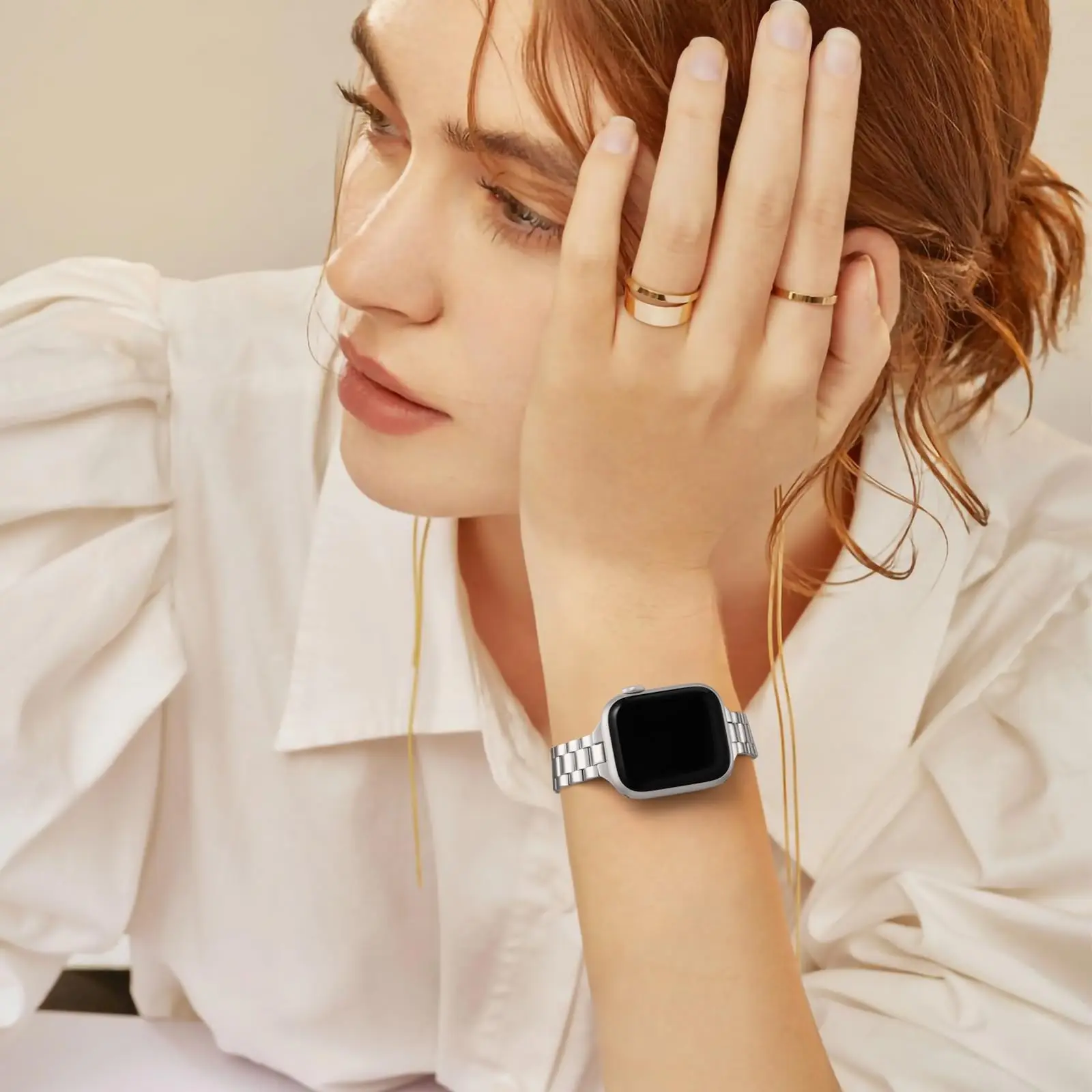 Stainless Steel Band Apple Watch 38mm 40 41mm 42 44mm 45 46mm 49mm for Women Metal Straps for iWatch Series 10 9 8 7 6 5 4 3 SE