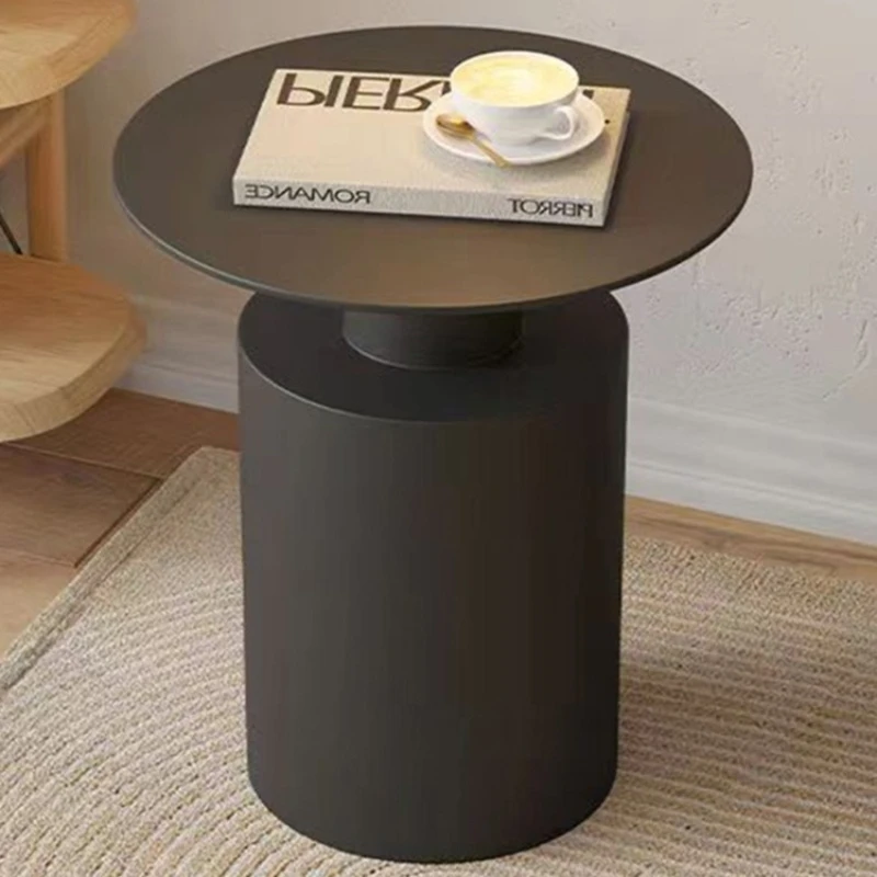 tw-Luxury Metal Sofa Table Wrought Iron Minimalist Round Table Small Coffee Table Creative