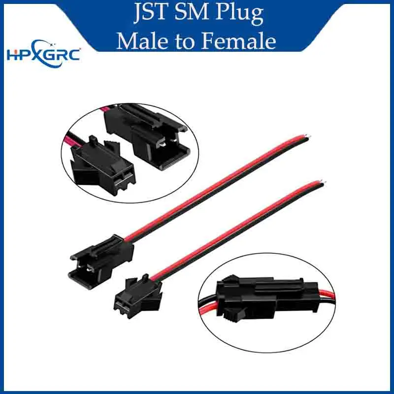 HPXGRC 10 CM/20 CM JST SM 2Pin Elektrische Draad Connector Kabel Plug Mannelijke Vrouwelijke Draad Connector Kabel Pigtail Plug voor FPV Drone RC