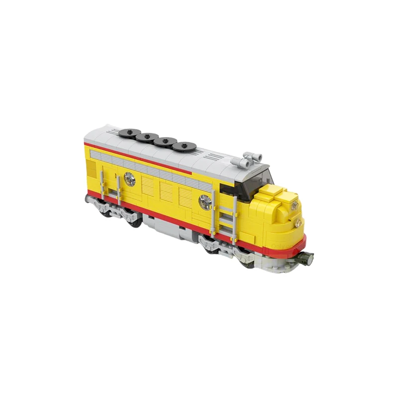 MOC DDA40X Diesel Locomotive Train Building Blocks Giant Heavy Freight Yellow American Engine Bricks Toy for Adult Gift