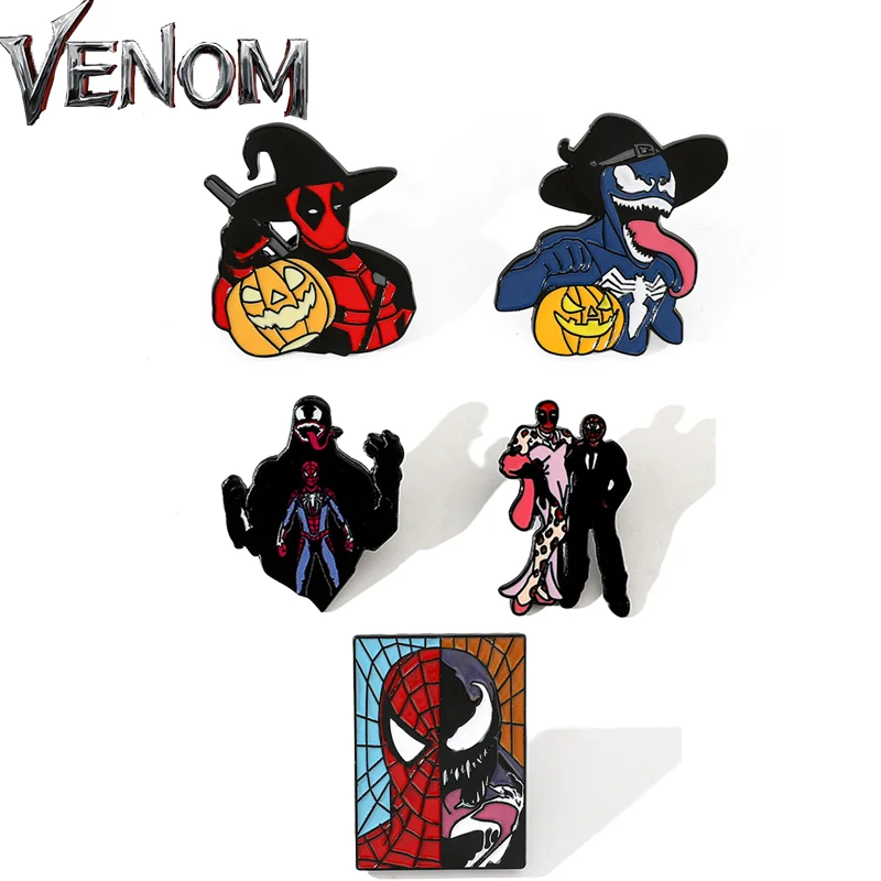 Venom: The Last Dance Marvel Pins Cartoon Anime European and American Creative Metal Brooch Decoration Fashion Jewelry Brooches