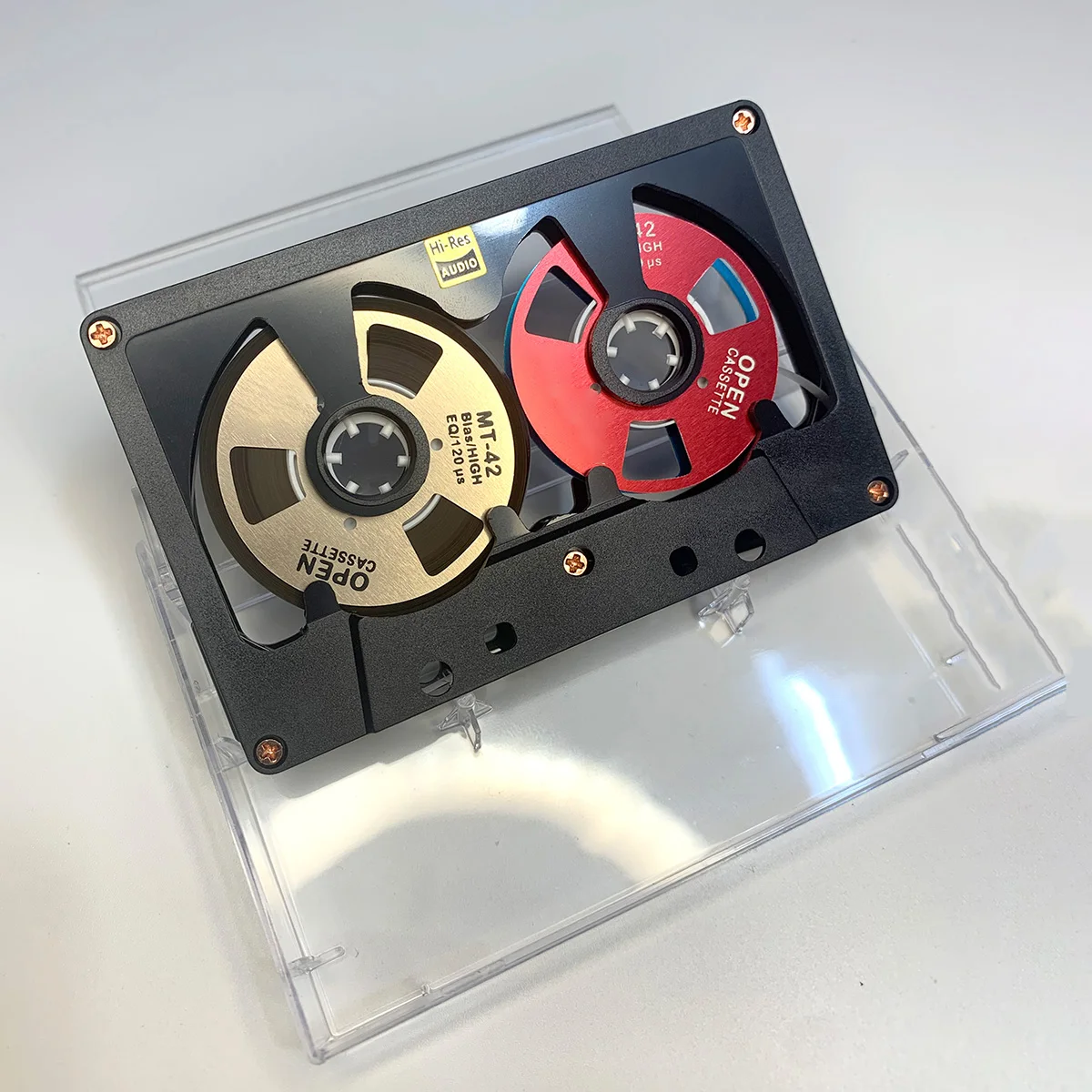 Audio Cassette Reel to Reel Cassette 50 Minute Blank Tape Double Sided Metal Reel Hollow Case