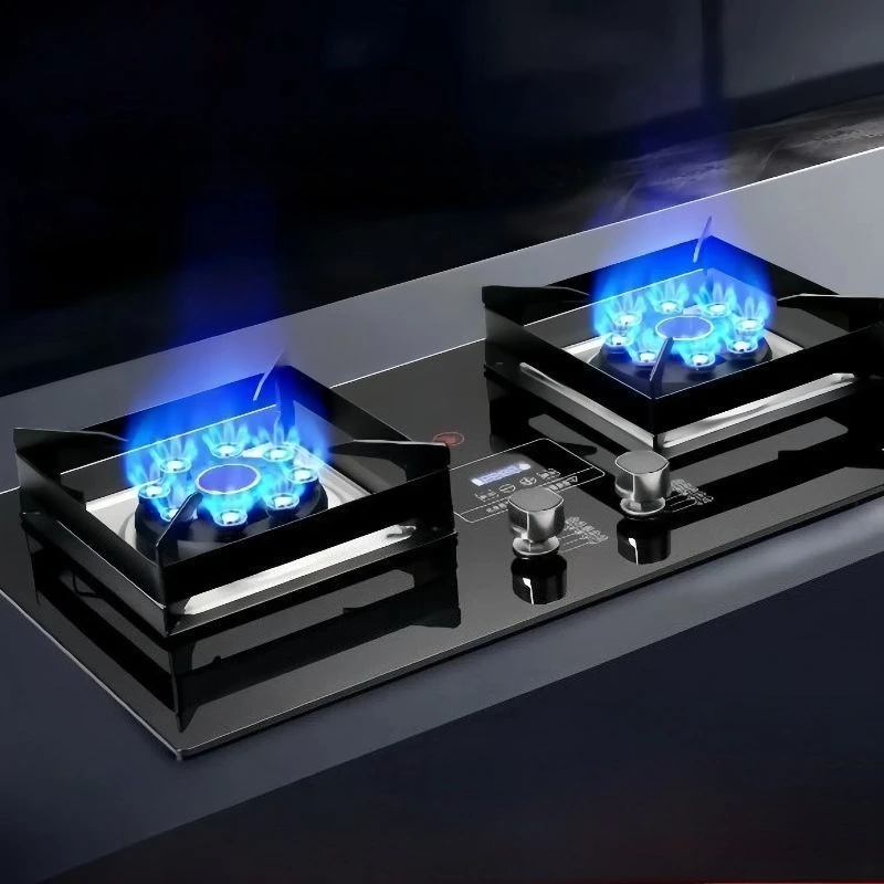 

Домашняя газовая плита с двойной конфоркой, встроенная столешница для кухни, приготовления пищи сжиженного газа на природном газе