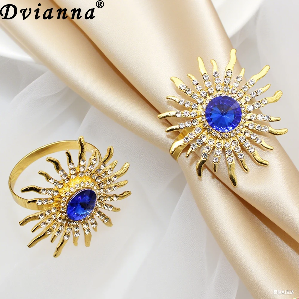 

6 шт., синие, зеленые кольца для салфеток со стразами, хрустальные держатели для колец для салфеток, цветочные пряжки для салфеток для рождественского декора свадебного стола