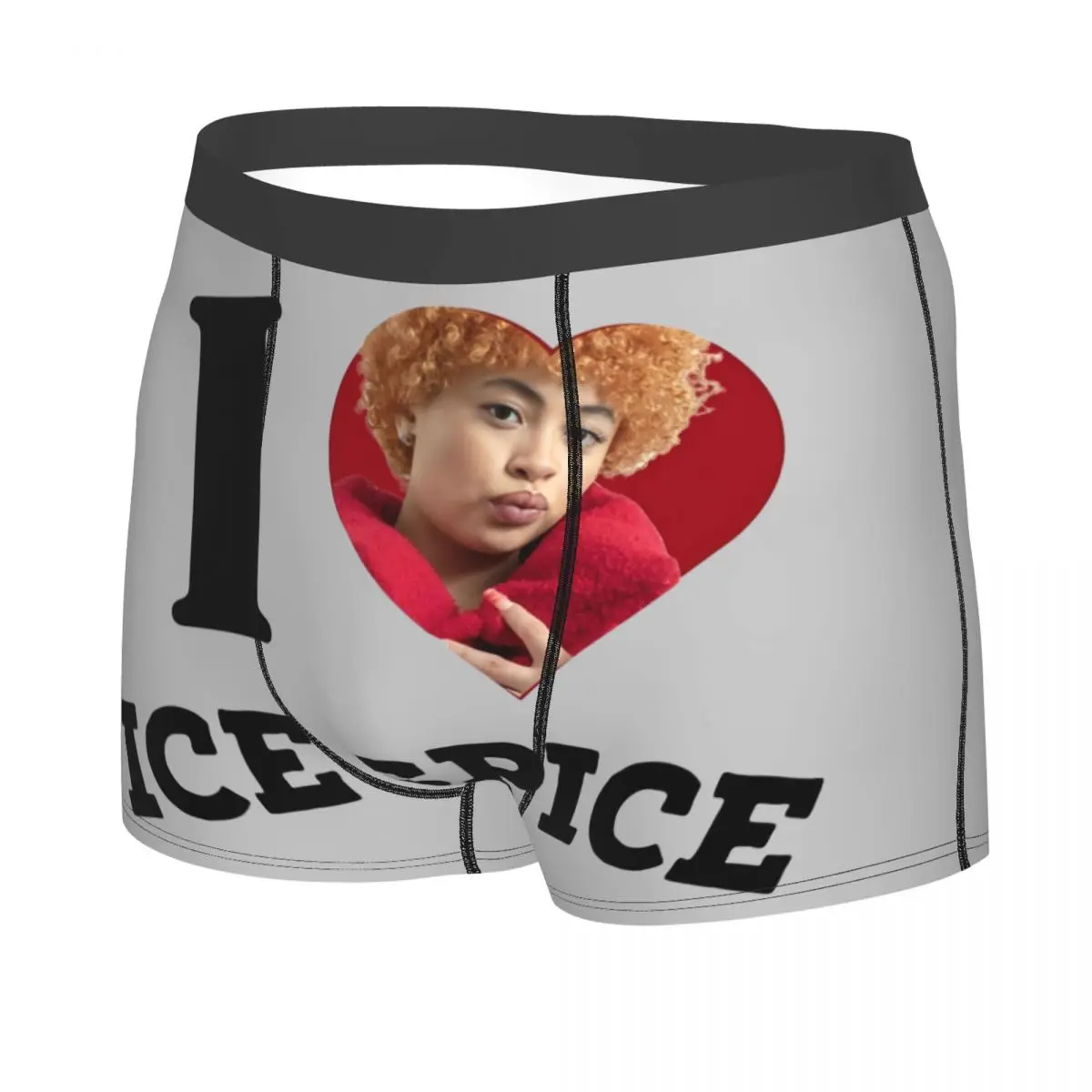 Custom Male Funny I Love Ice Spice Hiphop Music Rap Underwear Boxer Briefs Soft Shorts Panties Underpants