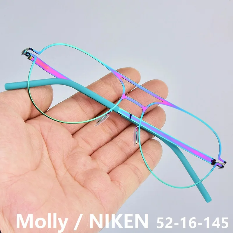 

Germany Brand Ultralight No Screw Glasses Frame Men Women Pilot Eyeglasses Gafas Double Beam NIKEN Top 2025 New