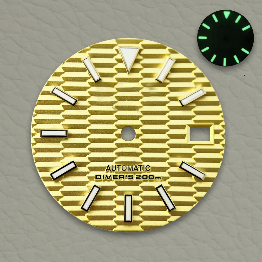 High Quality 28.5mm Watch Dial Green Luminous S Dial Watch Modification Accessories For NH35 NH36 Automatic Movement
