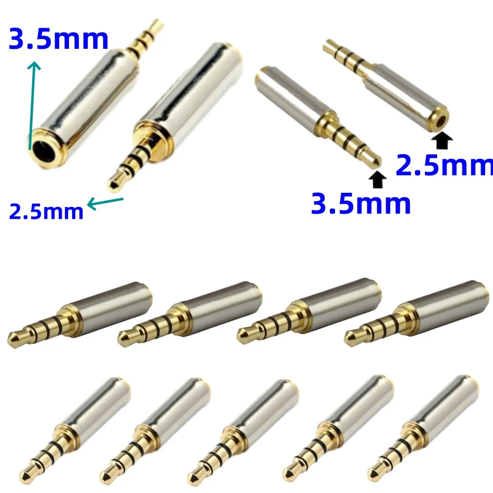 Jack 3.5 mm to 2.5 mm Audio Adapter 2.5mm Male to 3.5mm Female Plug Connector for Aux Speaker Cable Headphones Micphone Jack 3.5