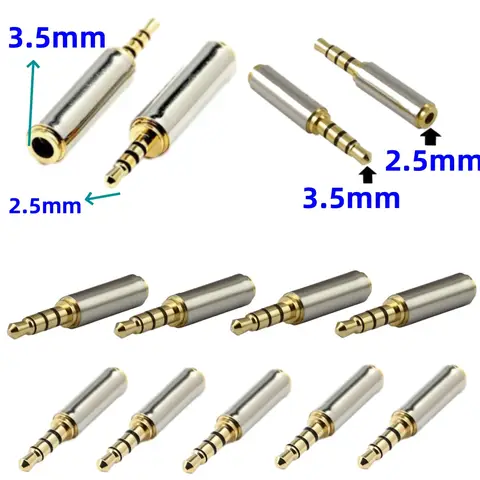 잭 3.5mm ~ 2.5mm 오디오 어댑터 Aux 스피커 케이블 헤드폰 용 2.5mm 남성 ~ 3.5mm 여성 플러그 커넥터 마이크 잭 3.5