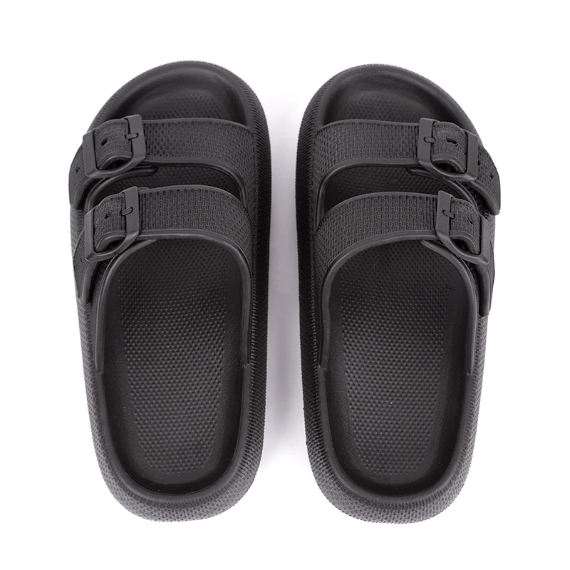 Pillow Slides Fashion Casual Double-Buckle Slippers Thick Bottom Feeling Eva Sandals Slippers for Women