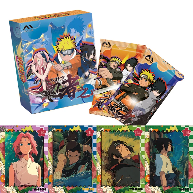 New Naruto Card Konoha's Path of the Ninja Uzumaki Naruto Hyuga Hinata Uchiha Sasuke BR Anime Collection Cards Toys Gifts