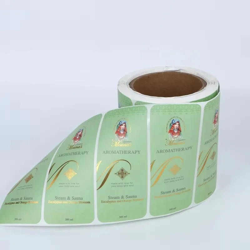 Custom Transparent Label｜Hot Stamping Gold Foil Sticker｜Clear Bottle Cosmetic Packaging Labels & Perfume