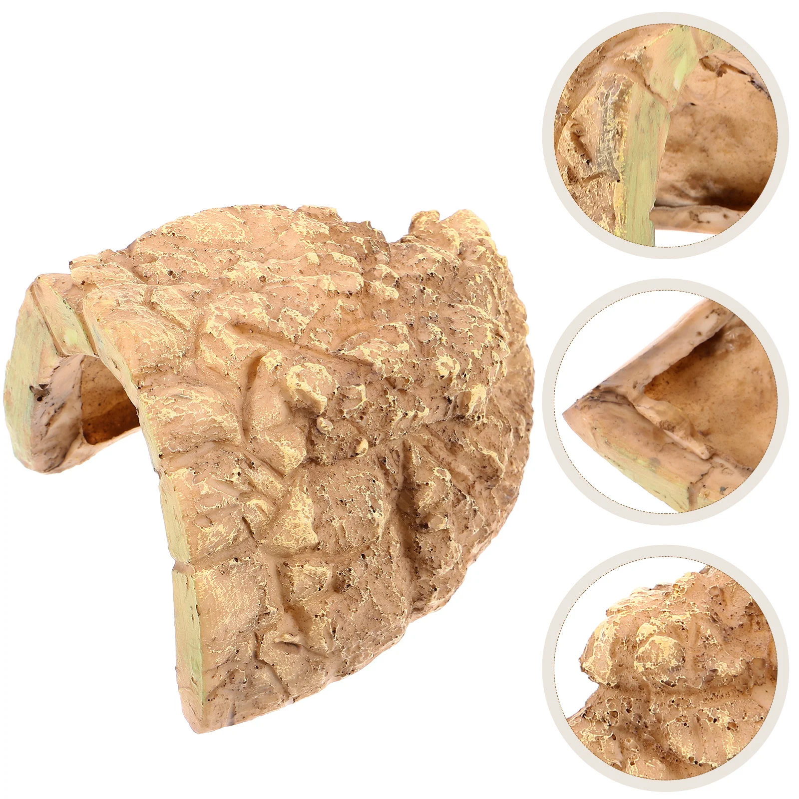 

Reptile Cave Resin Basking Platform Safe Turtle Hideout Small Lizard Frog Snake Habitat Reptile Shelter Ornament for Tank