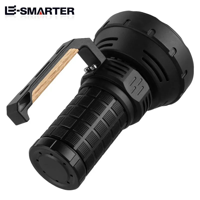 16xP50 Wick Ultra Strong Light Handheld Light Flashlight - Intelligent Fan Forced Heat Dissipation-4x18650 Power Supply