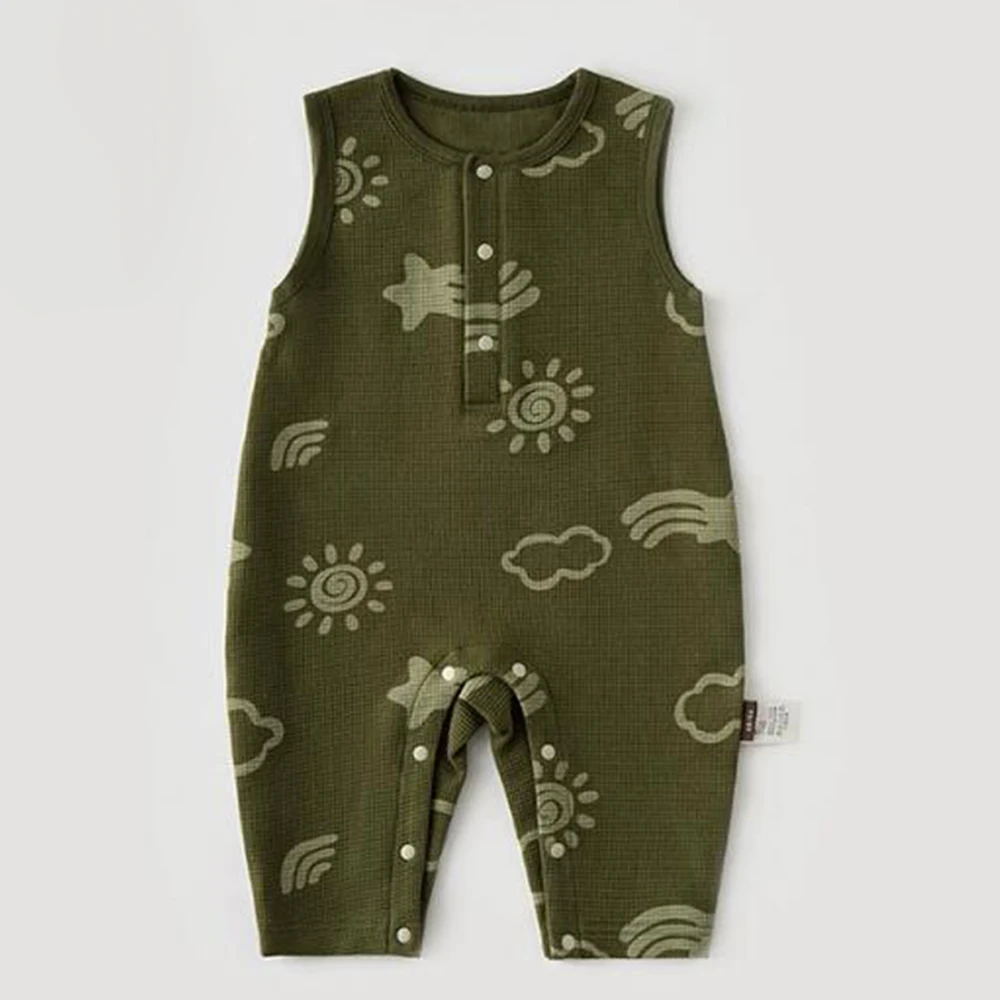 Baby Boy Romper Sleeveless Star Print Cotton Spring Autumn Newborn Boutique Clothing Fashion Infant Baby Girl Jumpsuit