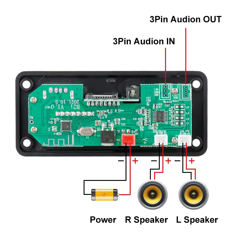 Amplificador de Audio para coche, módulo de Radio FM USB TF, Bluetooth, 12V, MP3, WMA, placa decodificadora, reproductor de MP3 con Control remoto, 2x25W, 50W