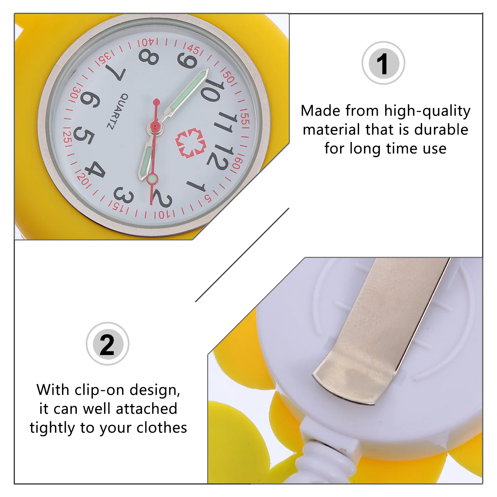 

GAROZATION Owl Pocket Watch for Women Fob Nurse Hanging Clip Analog with